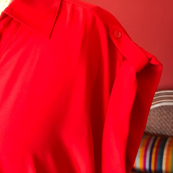 Like New Lane Bryant Belted Red Shirt Dress - Picture 3 of 4
